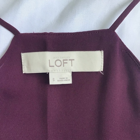 LOFT Womens Strappy Maroon Racerback flowy tank - Picture 4 of 5